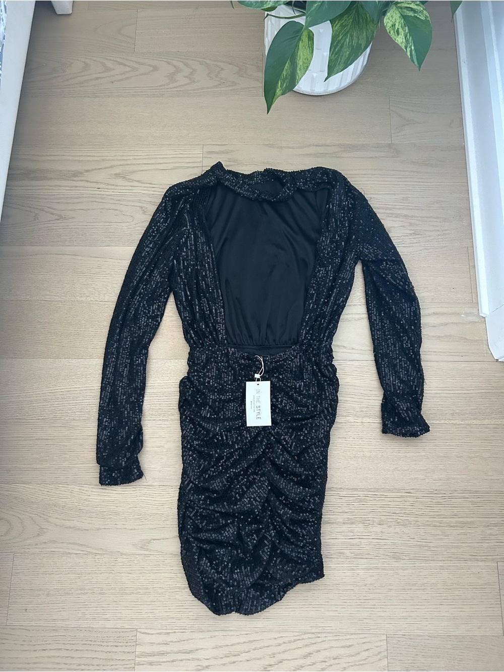ASOS In The Style High Neck Sequin Dress